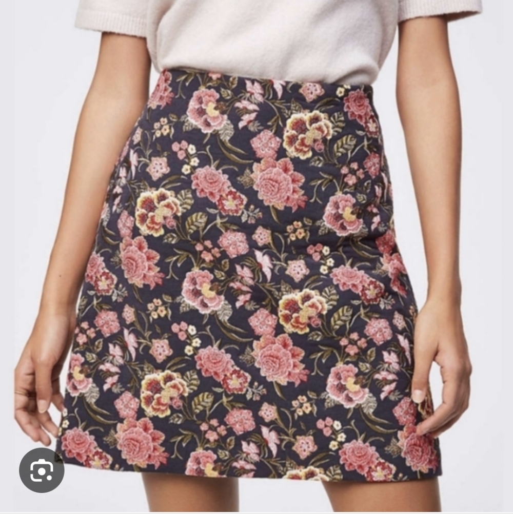 Loft Poppy Bloom Shift Skirt